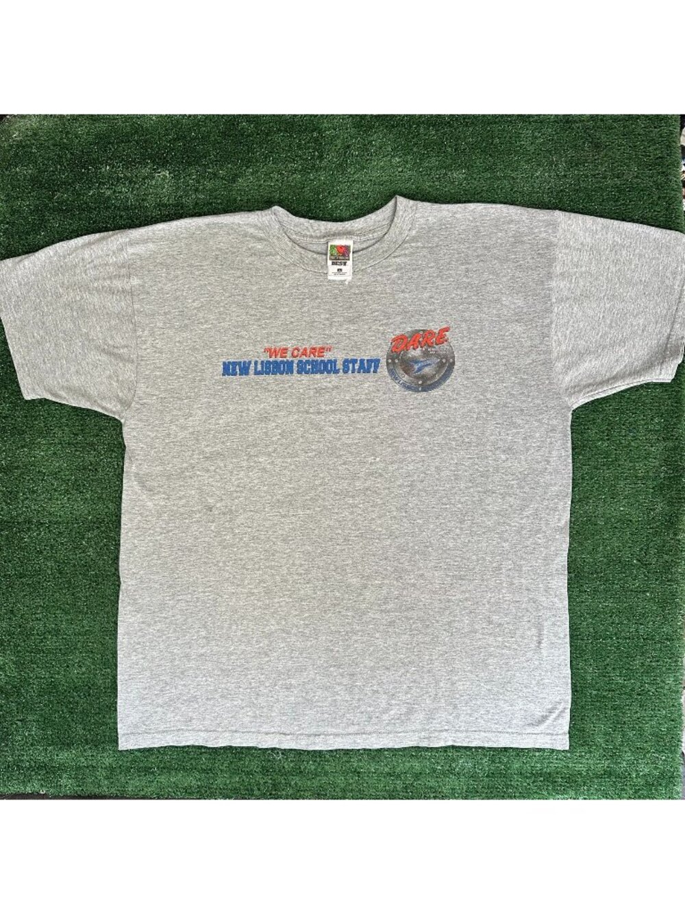 Vintage 90s DARE We Care Police T-Shirt Gray XL Rare 2000s Anti Drugs Skater